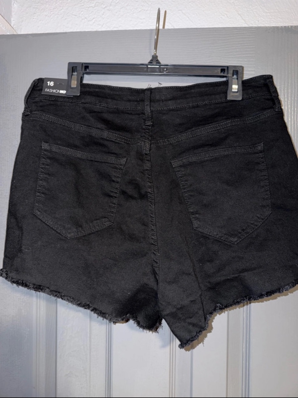 Fashion Nova Black Distressed Women's Denim Shorts - Picture 2 of 3